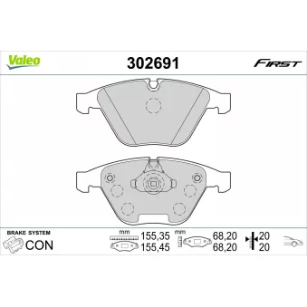 Jeu de 4 plaquettes de frein avant VALEO 302691