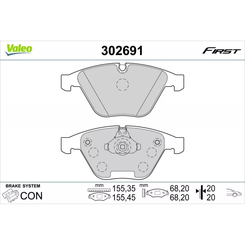 Jeu de 4 plaquettes de frein avant VALEO 302691