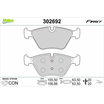 Jeu de 4 plaquettes de frein avant VALEO 302692