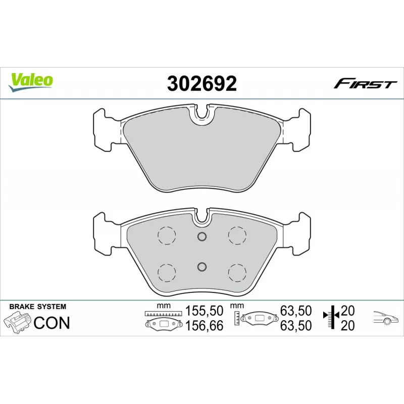 Jeu de 4 plaquettes de frein avant VALEO 302692