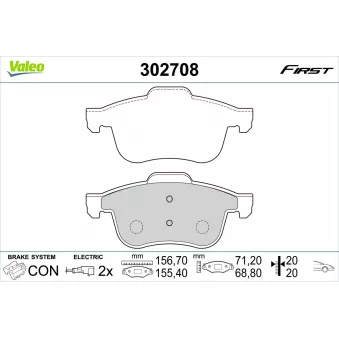 Jeu de 4 plaquettes de frein avant VALEO 302708