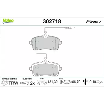 Jeu de 4 plaquettes de frein avant VALEO 302718