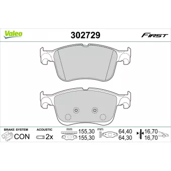 Jeu de 4 plaquettes de frein avant VALEO 302729