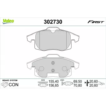 Jeu de 4 plaquettes de frein avant VALEO 302730