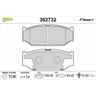 Jeu de 4 plaquettes de frein avant VALEO 302732