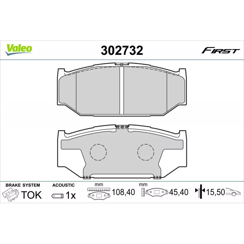 Jeu de 4 plaquettes de frein avant VALEO 302732