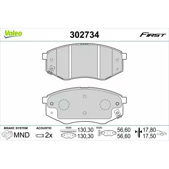 Jeu de 4 plaquettes de frein avant VALEO 302734