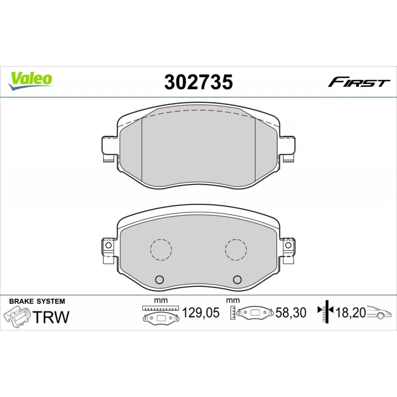 Jeu de 4 plaquettes de frein avant VALEO 302735