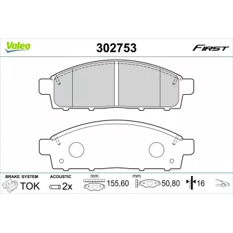 Jeu de 4 plaquettes de frein avant VALEO 302753