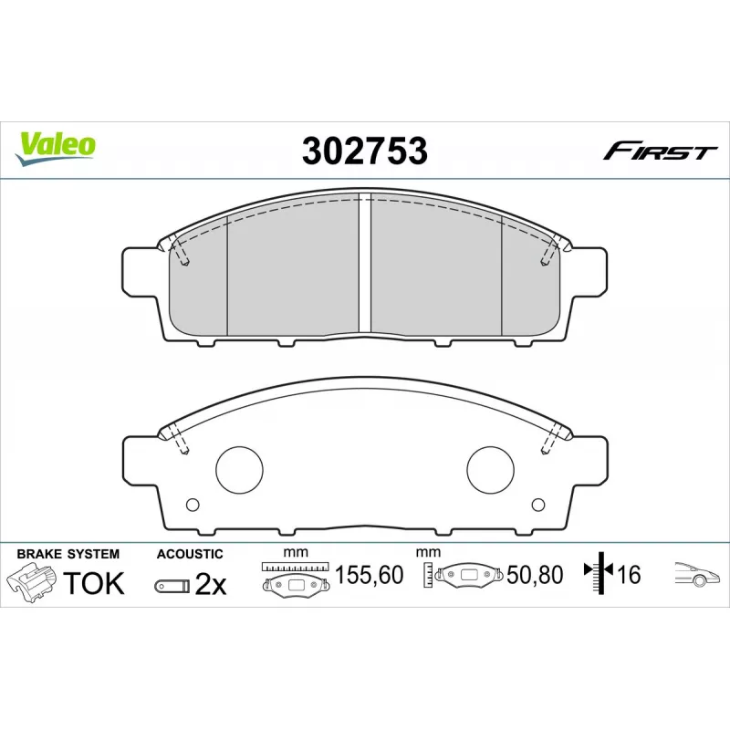 Jeu de 4 plaquettes de frein avant VALEO 302753