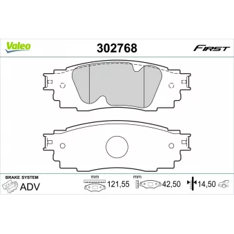 Jeu de 4 plaquettes de frein arrière VALEO 302768