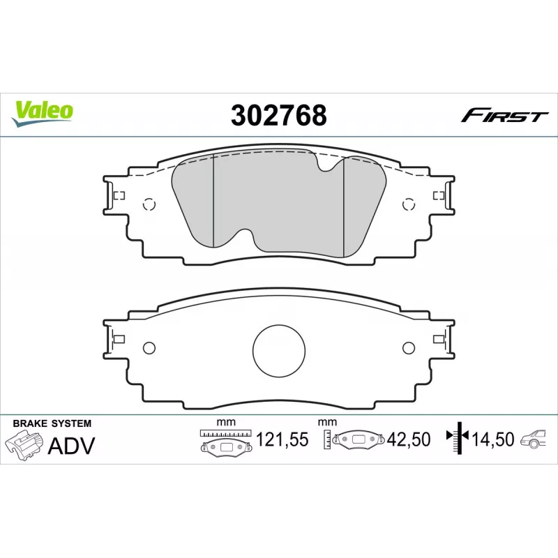 Jeu de 4 plaquettes de frein arrière VALEO 302768