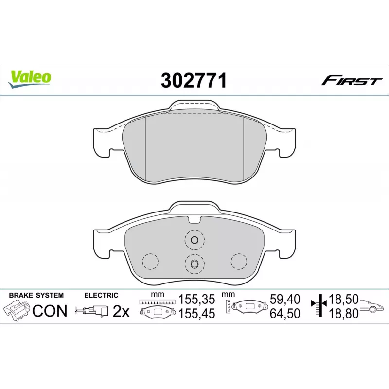 Jeu de 4 plaquettes de frein avant VALEO 302771