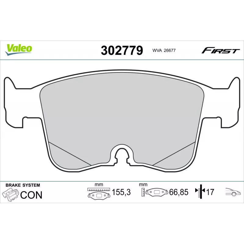 Jeu de 4 plaquettes de frein avant VALEO 302779