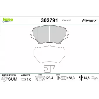 Jeu de 4 plaquettes de frein avant VALEO