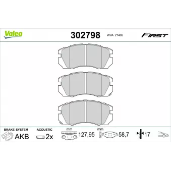 Jeu de 4 plaquettes de frein avant VALEO