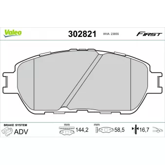Jeu de 4 plaquettes de frein avant VALEO