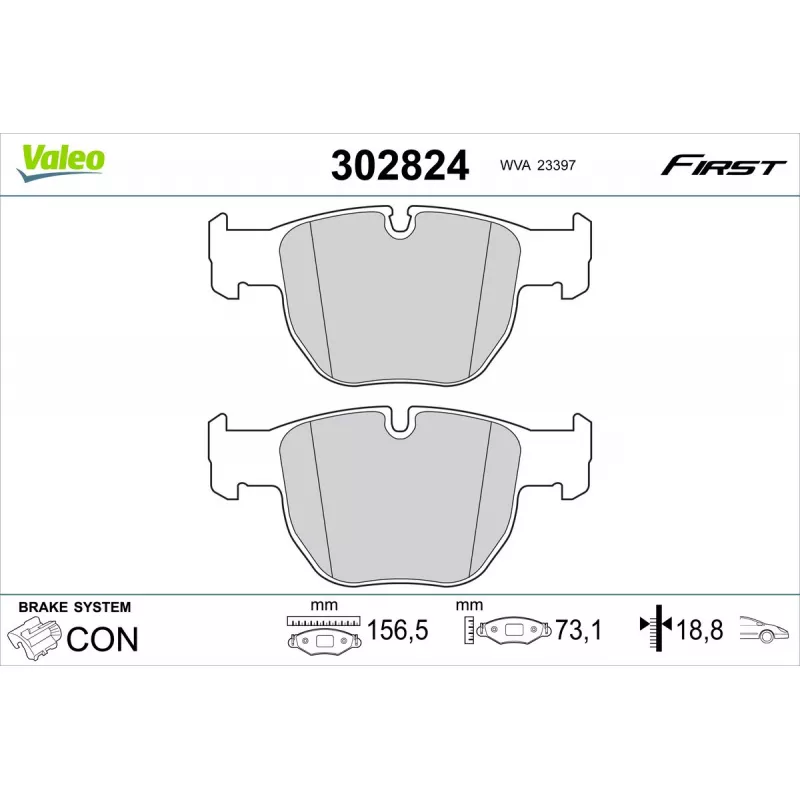 Jeu de 4 plaquettes de frein avant VALEO 302824