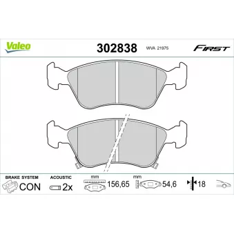 Jeu de 4 plaquettes de frein avant VALEO 302838