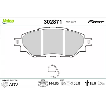 Jeu de 4 plaquettes de frein avant VALEO 302871