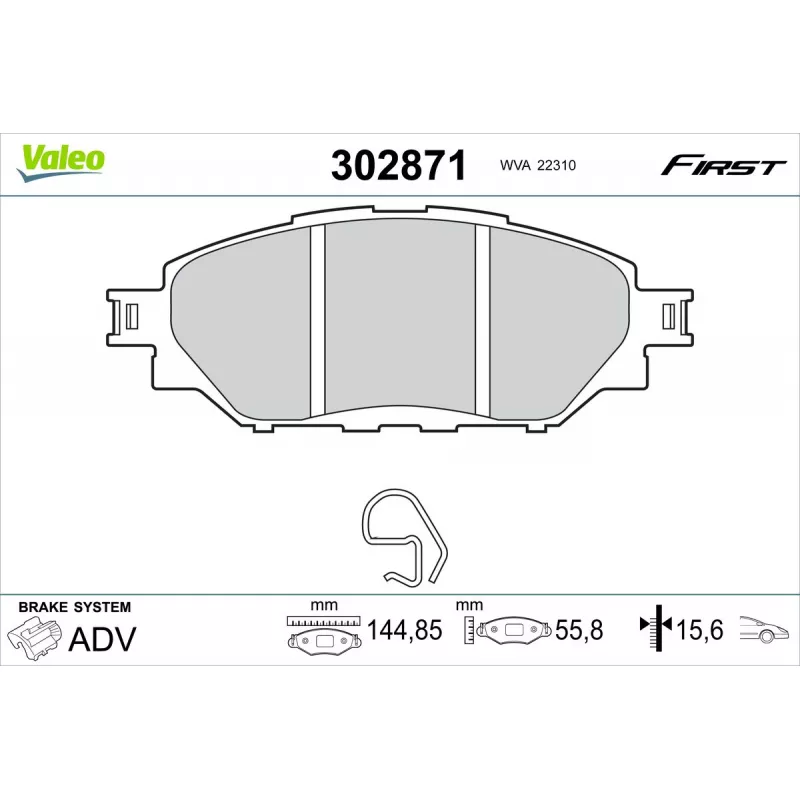 Jeu de 4 plaquettes de frein avant VALEO 302871