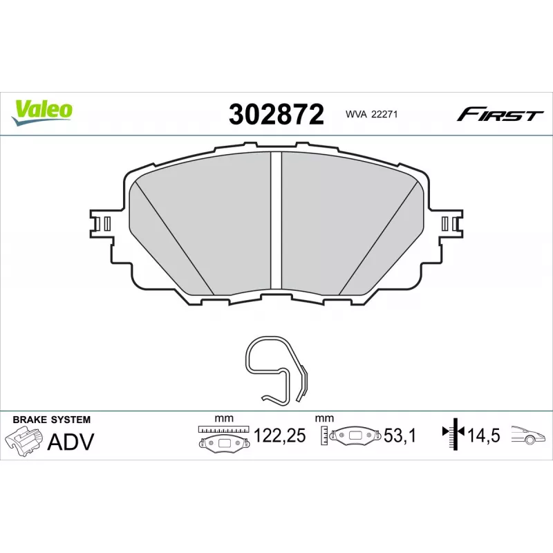 Jeu de 4 plaquettes de frein avant VALEO 302872