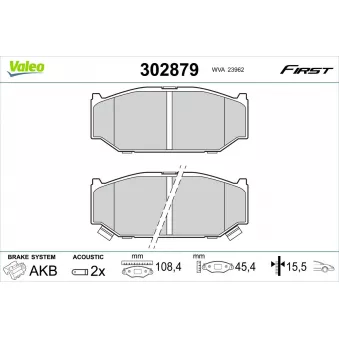Jeu de 4 plaquettes de frein avant VALEO