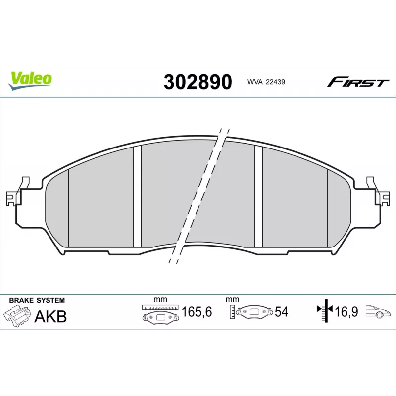 Jeu de 4 plaquettes de frein avant VALEO 302890