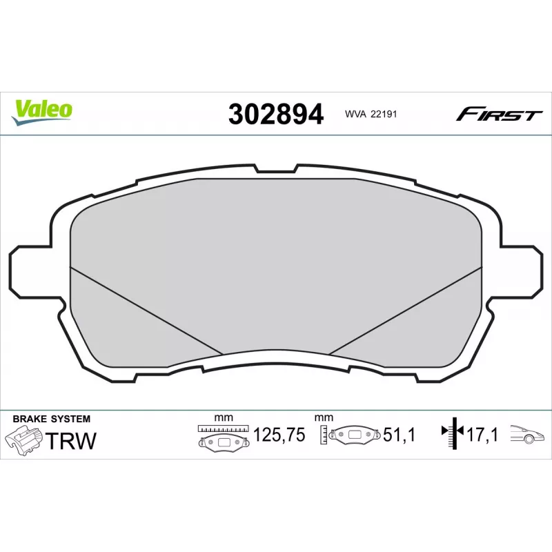 Jeu de 4 plaquettes de frein avant VALEO 302894