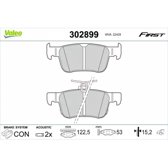 Jeu de 4 plaquettes de frein arrière VALEO 302899