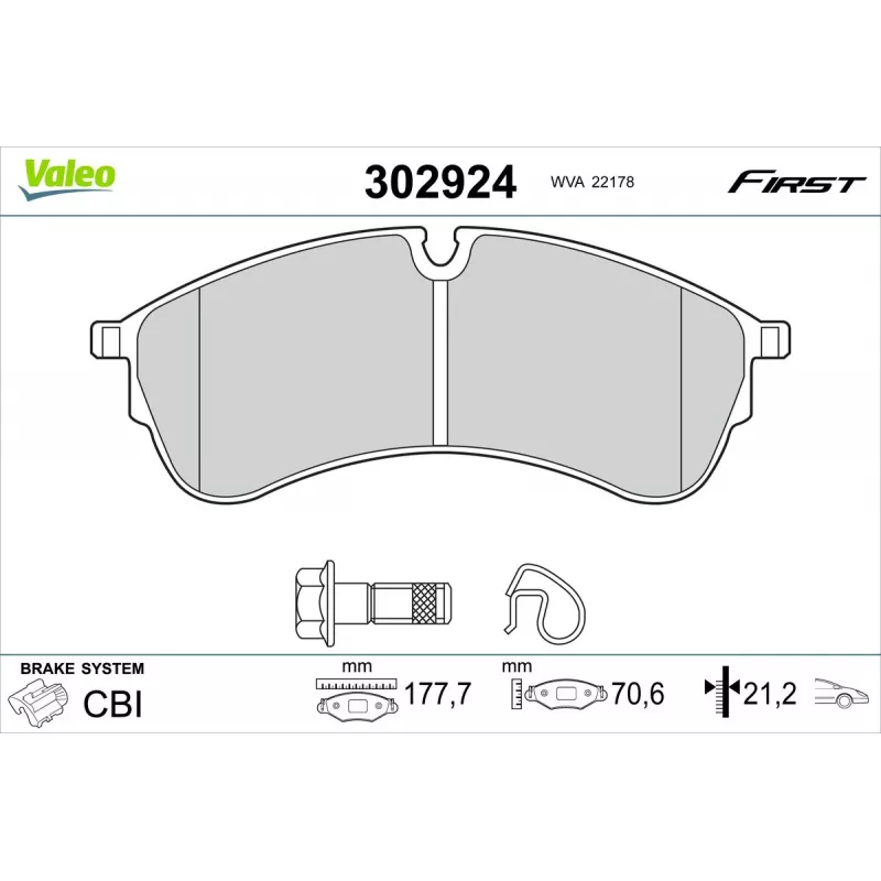Jeu de 4 plaquettes de frein avant VALEO 302924