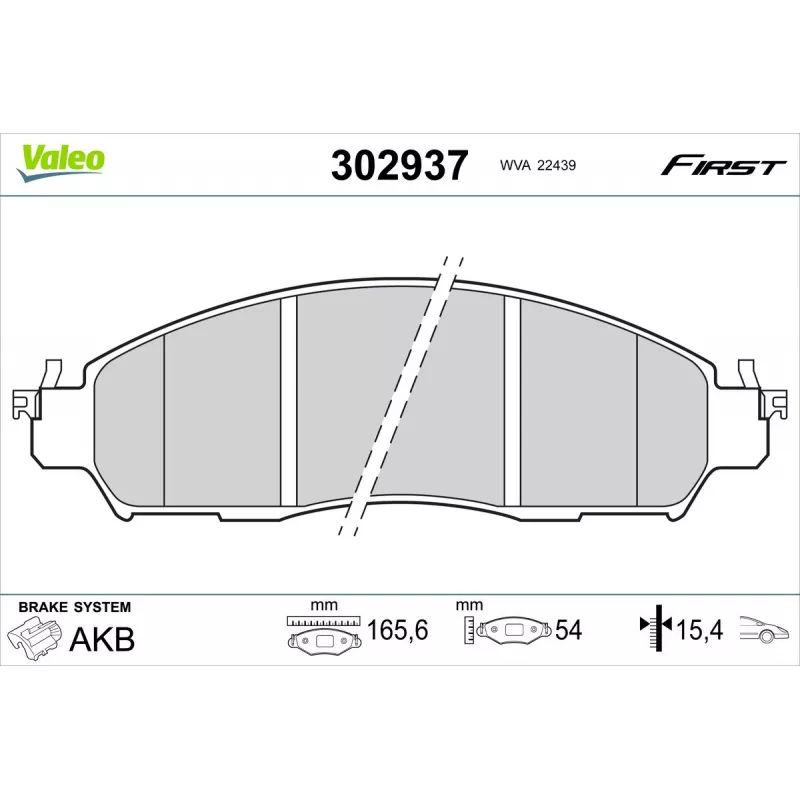 Jeu de 4 plaquettes de frein avant VALEO 302937