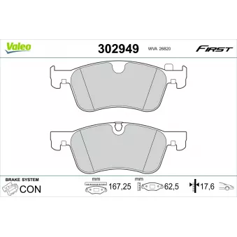 Jeu de 4 plaquettes de frein avant VALEO