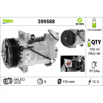 Compresseur, climatisation VALEO 399588