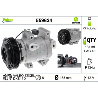 Compresseur, climatisation VALEO 559624