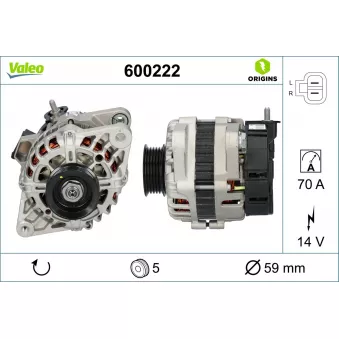 Alternateur VALEO 600222