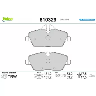 Jeu de 4 plaquettes de frein avant VALEO 610329