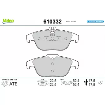 Jeu de 4 plaquettes de frein arrière VALEO 610332