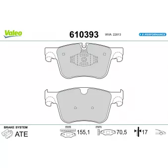 Jeu de 4 plaquettes de frein avant VALEO 610393