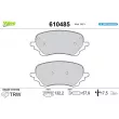 Jeu de 4 plaquettes de frein avant VALEO 610485 - Visuel 1