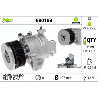 Compresseur, climatisation VALEO 690199