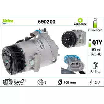 Compresseur, climatisation VALEO 690200