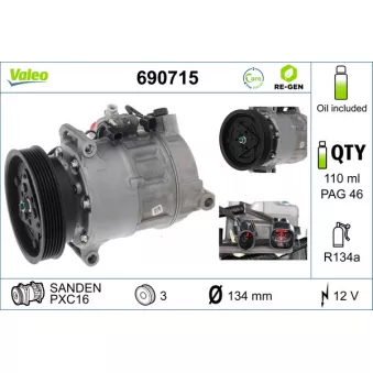 Compresseur, climatisation VALEO 690715