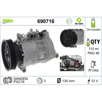 Compresseur, climatisation VALEO 690716
