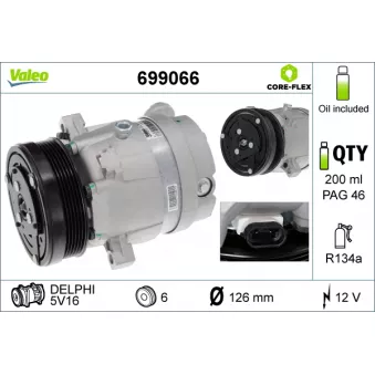 Compresseur, climatisation VALEO 699066