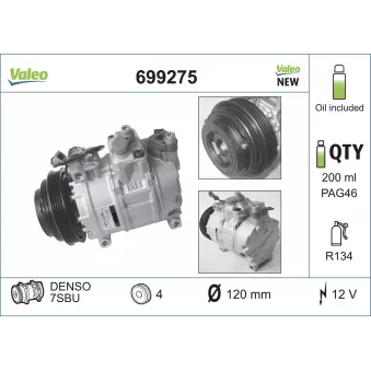 Compresseur, climatisation VALEO 699275