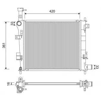 Radiateur, refroidissement du moteur VALEO 701223