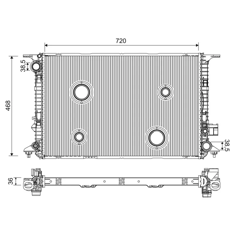 Radiateur, refroidissement du moteur VALEO 701224