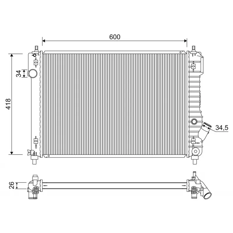 Radiateur, refroidissement du moteur VALEO 701276