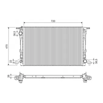 Radiateur, refroidissement du moteur VALEO 701293